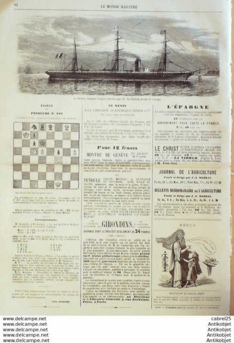 Le Monde illustré 1868 n°617 Arabie Aldhareb Terbe Chine Pekin Egypte Caire Augerville (45) Belgique