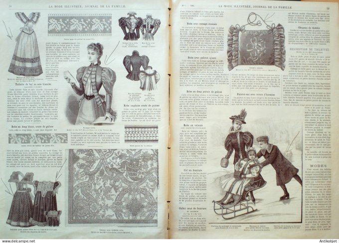 La Mode illustrée journal 1897 n° 03 Robe de réunion