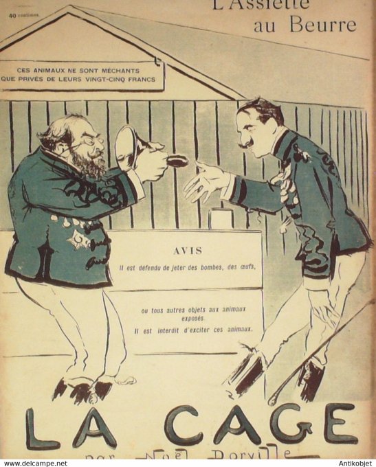 L'Assiette au beurre 1902 n° 62 La cage Cassagnac Pelletan Dorville