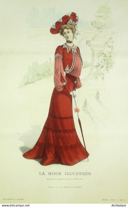 Gravure Mode illustree 1903 #  6 (Old Fashion plate) RARE
