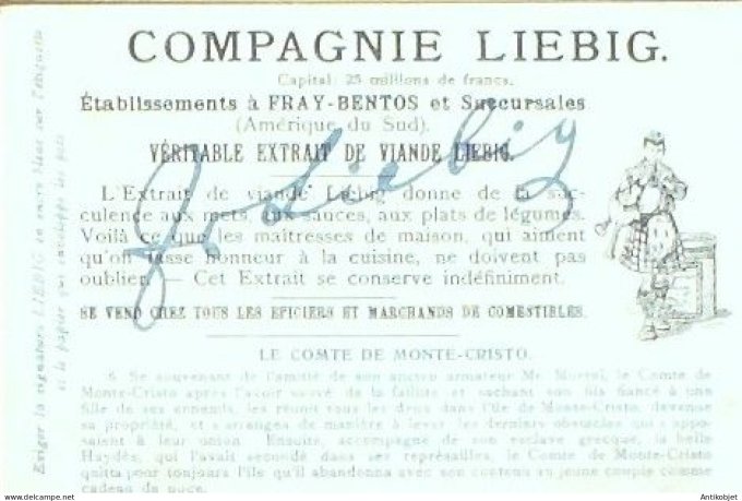 Chromo Liebig Sang  697 Comte Montee-Cristo 5 (1902)
