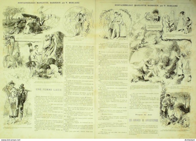 La Caricature 1880 #  32 Aventures des touristes en Suisse Robida Moloch Morland