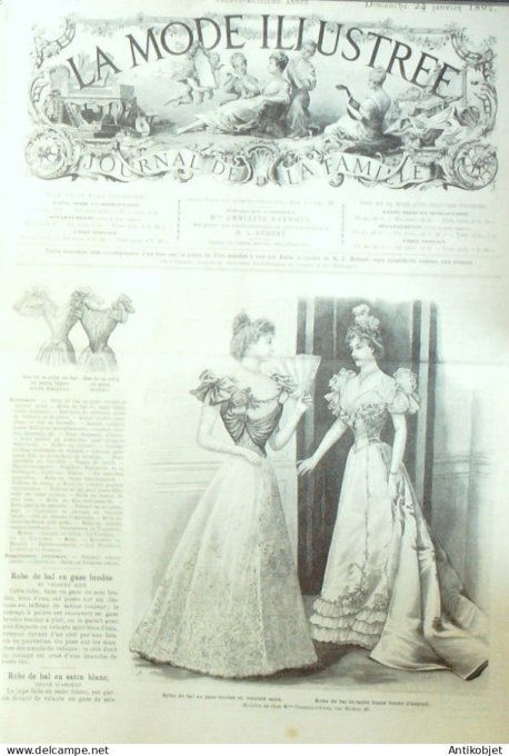 La Mode illustrée journal 1897 n° 04 Robes de bal