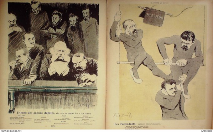 L'Assiette au beurre 1902 #  62 La cage Cassagnac Pelletan Dorville