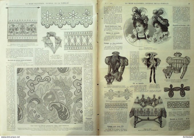 La Mode illustrée journal 1897 n° 04 Robes de bal