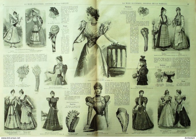 La Mode illustrée journal 1897 n° 04 Robes de bal