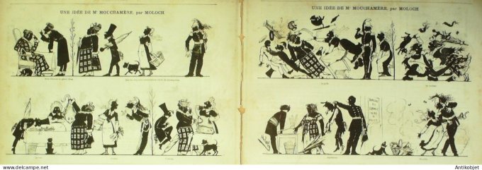 La Caricature 1880 #  32 Aventures des touristes en Suisse Robida Moloch Morland