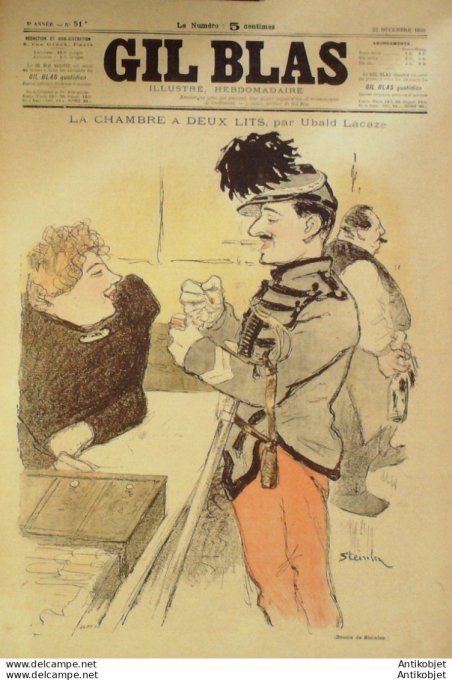 Gil Blas 1895 n°51 UBALD LACAZE Gaston DUMESTRE Edmond HARAUCOURT Albert GUILLAUME