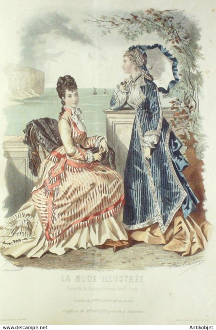 Gravure Mode illustree 1876 # 30 (Old Fashion plate)