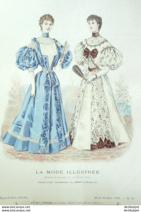 Gravure Mode illustree 1895 # 15 (Old Fashion plate) rare