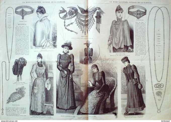 Mode illustree 1891 Lot de 10 journaux