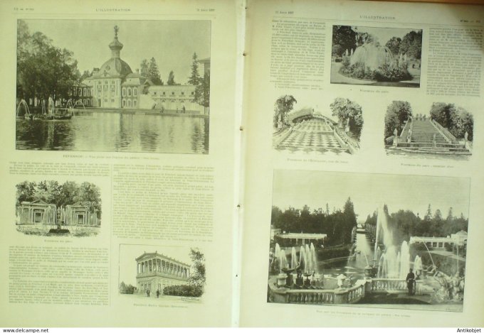 L'illustration 1897 n°2843 Russie Péterhof St-Pétersbourg Dunkerque (59) paquebot Pothuau