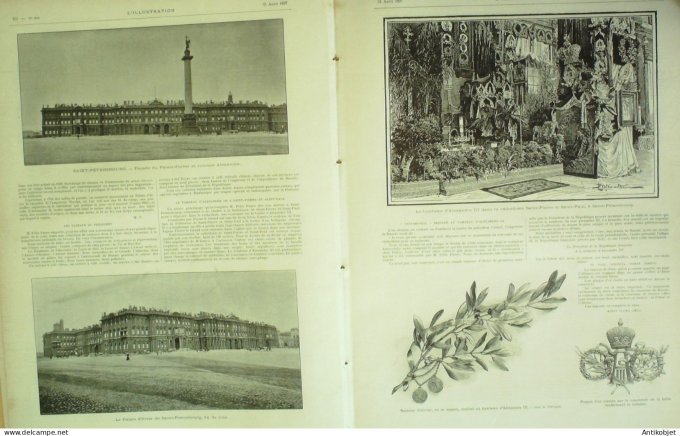 L'illustration 1897 n°2843 Russie Péterhof St-Pétersbourg Dunkerque (59) paquebot Pothuau