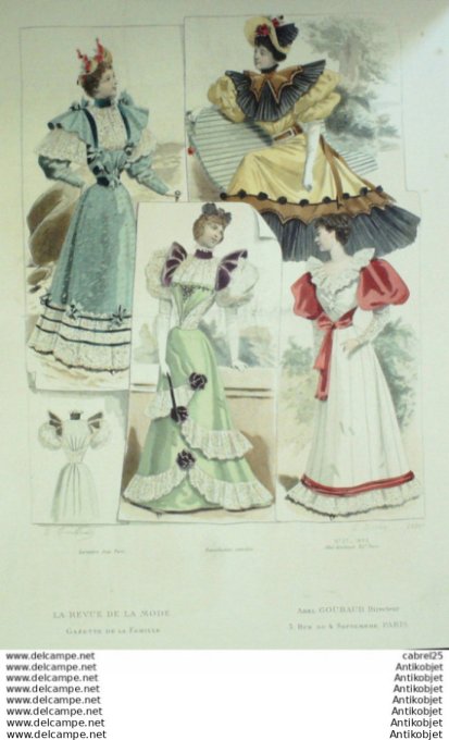 Gravure Mode La Gazette 1893 # 27 (Old Fashion plate)