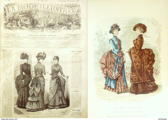 La Mode illustrée journal + gravure associée 1883 # 43