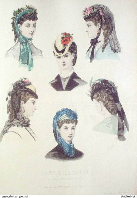 Gravure Mode illustree 1870 # 17 (Old Fashion plate)