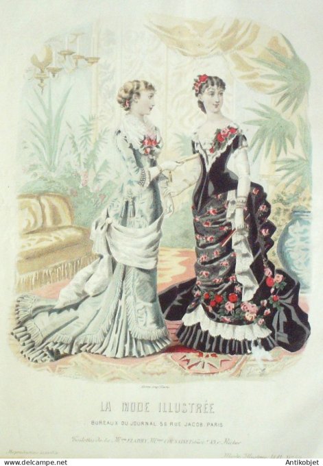 Gravure Mode illustree 1881 # 50 (Old Fashion plate)