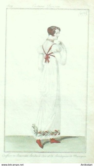 Costume Parisien 1809 # 977 (eau forte) Brodequins de Maroquin