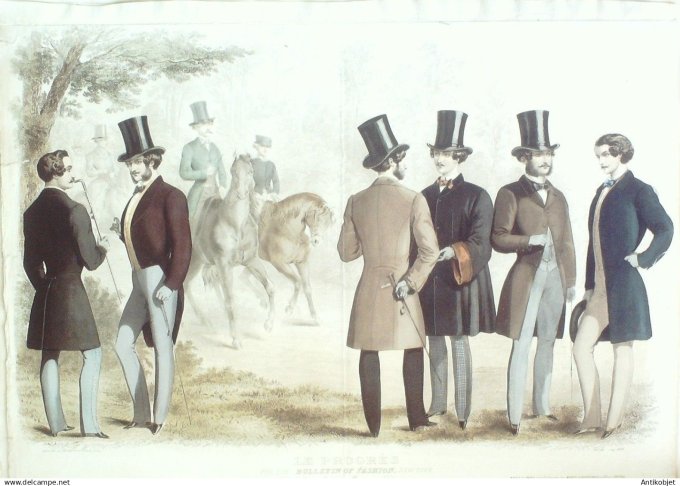 Gravure de Mode originale Le Progres 1856 # 76 (Maison Desprey)