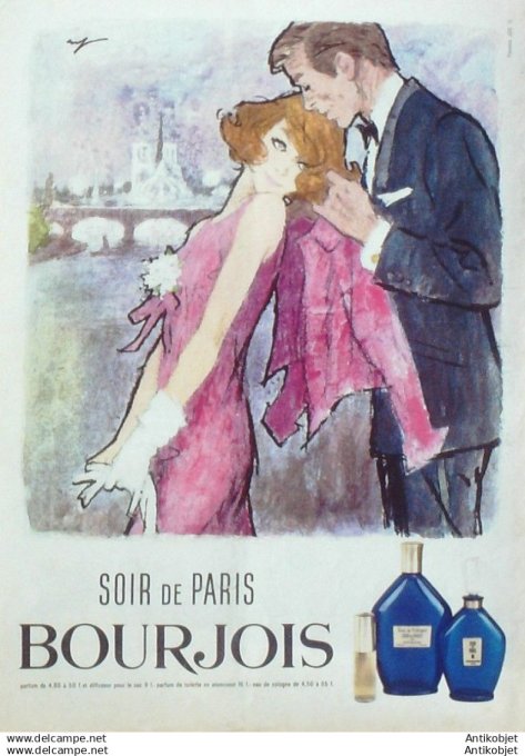 Publicite Cosmetique Bourgeois Soir de Paris 1960