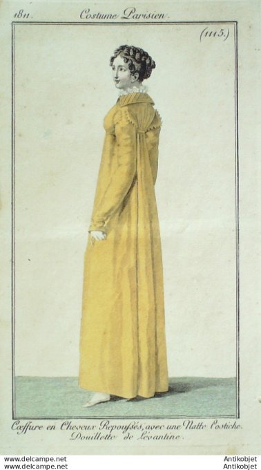 Gravure de mode Costume Parisien 1811 n°1115 Douillette Lévantine