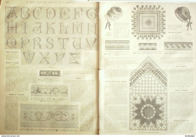 La Mode illustrée journal + gravure associée 1883 # 43