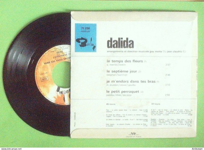 Dalida 45T EP Le temps des fleurs 1968