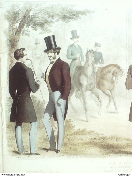 Gravure de Mode originale Le Progres 1856 # 76 (Maison Desprey)