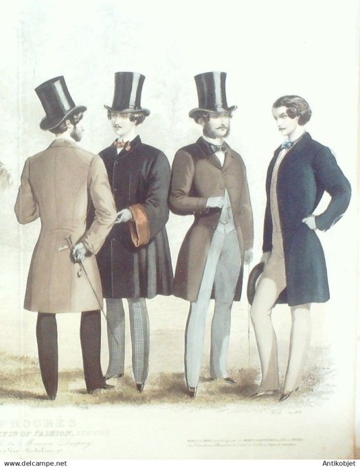 Gravure de Mode originale Le Progres 1856 # 76 (Maison Desprey)