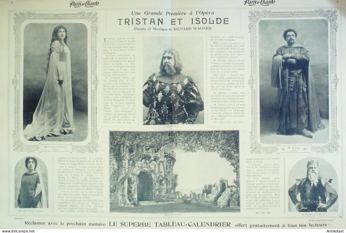 Paris qui chante 1905 n°102 Yrven Devergès Dutard Tourtal Solignac Tristan & Isolde