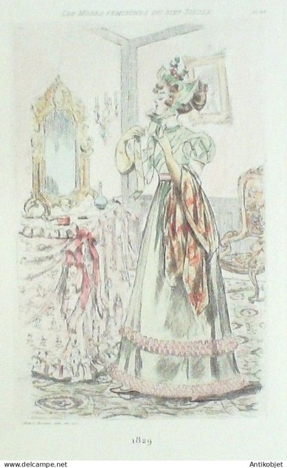 Gravure Mode Boutet (pointe seche aquarellee old Fashion plate) Pl 29-1902