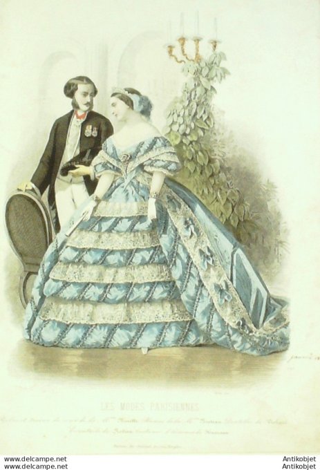 Gravure Les Modes Parisiennes 1858 # 775 Costume homme Maison Minette