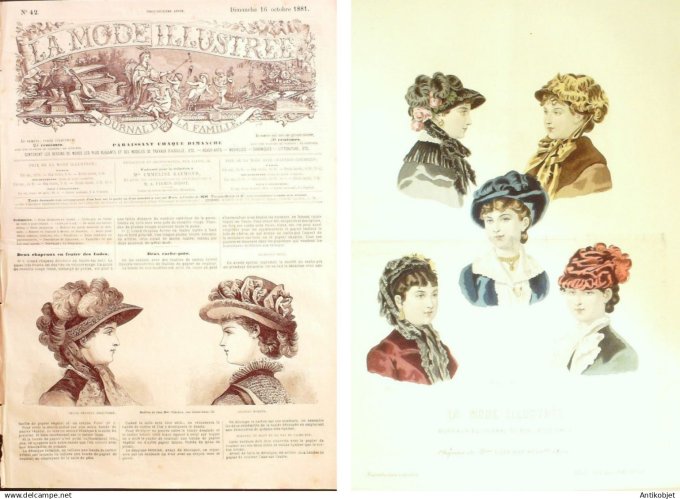La Mode illustrée journal + gravure associée 1881 # 42