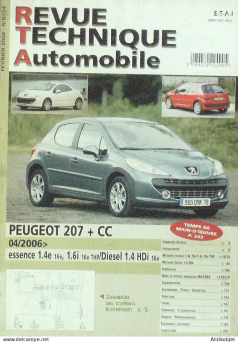 Revue Tech. Automobile 2009 n°B724 Peugeot 207 CC