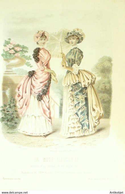 Gravure de mode La Mode illustrée 1883 n°17 (Maison Boitte)