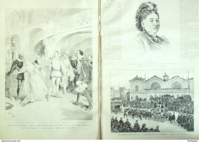 Le Monde illustré 1887 n°1603 Philippe Rousseau Jules Ferry Boucicaut obsèques