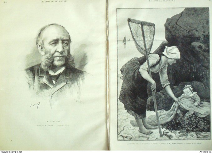 Le Monde illustré 1887 n°1603 Philippe Rousseau Jules Ferry Boucicaut obsèques