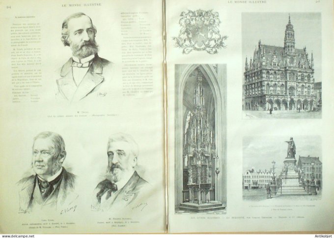 Le Monde illustré 1887 n°1603 Philippe Rousseau Jules Ferry Boucicaut obsèques