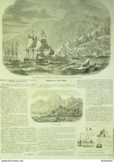 Le Monde illustré 1858 n° 76 Chine Pei-Ho Tang-Kao Colombie San Juan Vénézuela
