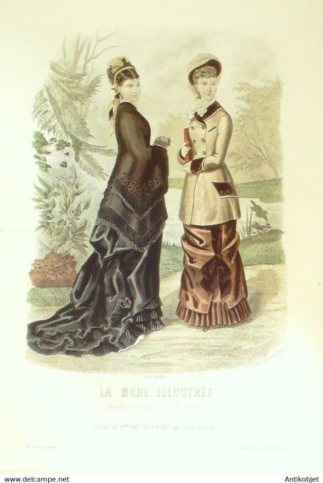 Gravure de mode La Mode illustrée 1878 n°50 (Maison Bréant-Castel)