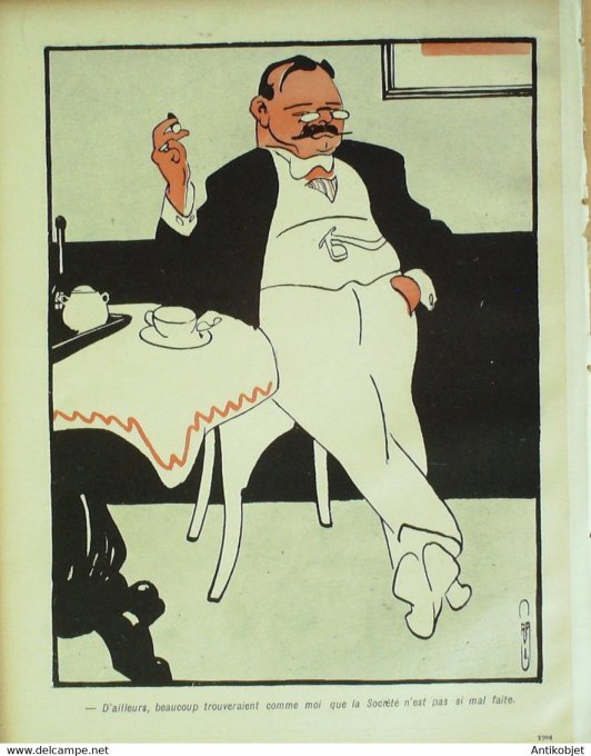 L'Assiette au beurre 1905 n°199 Pensées du ventru Roubille