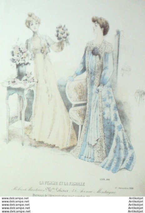 Gravure Mode La Femme & La Famille 1900 # 12 (Old Fashion plate)