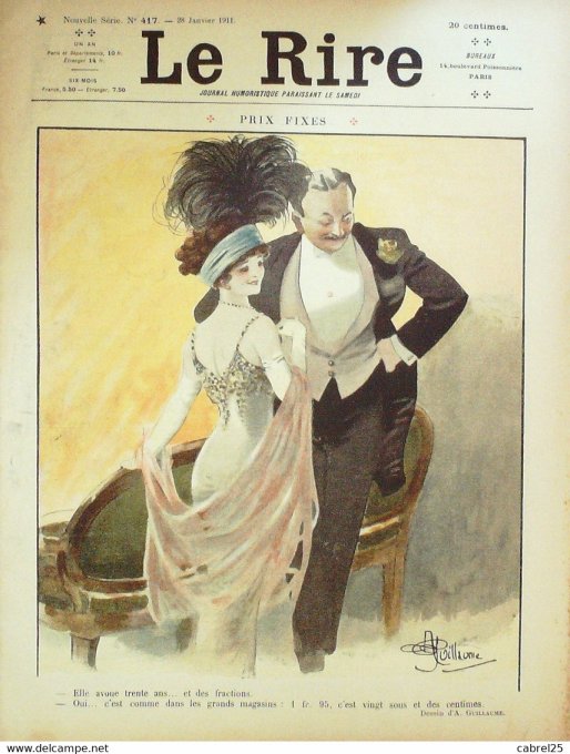 Le Rire 1911 n°417 Guillaume Brunner Bofa Barcet Fabiano Hémard Espagnat Dupouyt