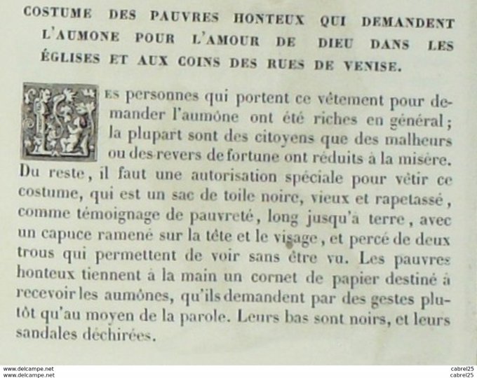 Italie VENISE mendiant vénitien 1859