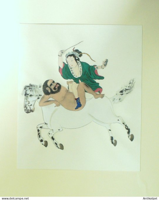 Estampe Chinoise scène cirque de Pékin 4