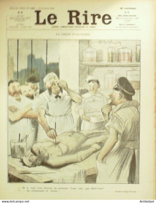 Le Rire 1905-10-21 # 142 Journal humoristique Ed.Originale Lecon d'Anatomie