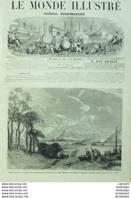 Le Monde illustré 1867 n°540 Autriche Salzbourg Turquie Suisse Geneve Italie Rome