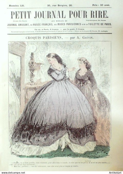 Petit journal pour Rire 1863 # 435 Les Gamins de Paris Damourette