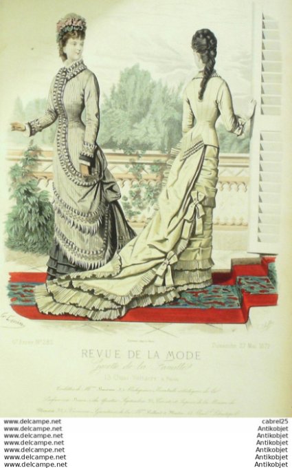 Gravure Mode La Gazette 1877 # 282 (Old Fashion plate)