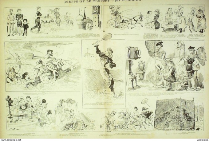 La Caricature 1881 #  88 Dieppe & Le Tréport Robida Barret Loys